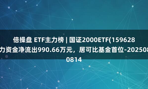 倍操盘 ETF主力榜 | 国证2000ETF(159628)主力资金净流出990.66万元，居可比基金首位-20250814