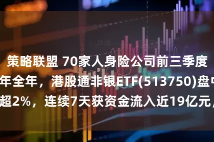 策略联盟 70家人身险公司前三季度净利润已超去年全年，港股通非银ETF(513750)盘中涨超2%，连续7天获资金流入近19亿元，份额持续创新高！